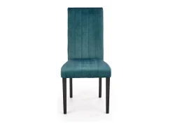 Silla de comedor de terciopelo verde oscuro con patas de madera maciza de haya pintada de negro HAYA
