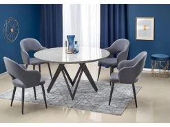 Silla de comedor de terciopelo gris con patas de acero negro UNIK