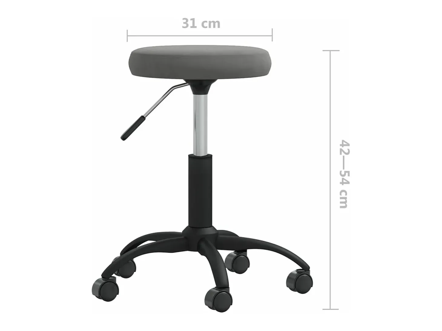 Silla de comedor de terciopelo gris oscuro