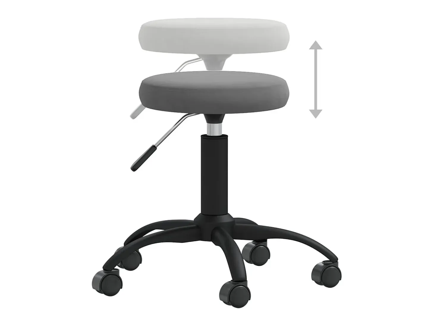 Silla de comedor de terciopelo gris oscuro