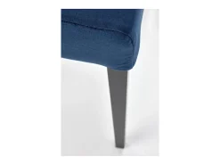Silla de comedor de terciopelo azul con patas de madera maciza negra CANDY
