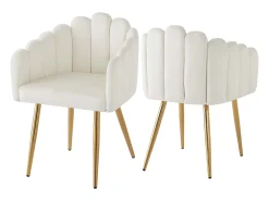 Silla de comedor de terciopelo (4 piezas), maquillaje, patas de metal dorado, diseño único, ergonómica, pies ajustables (48 x 44,5 x 82 cm)
