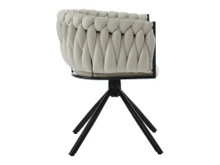 Silla de comedor de terciopelo, sillón de lujo, giratoria 360°, estructura de metal, beige (dimensiones sin especificar)