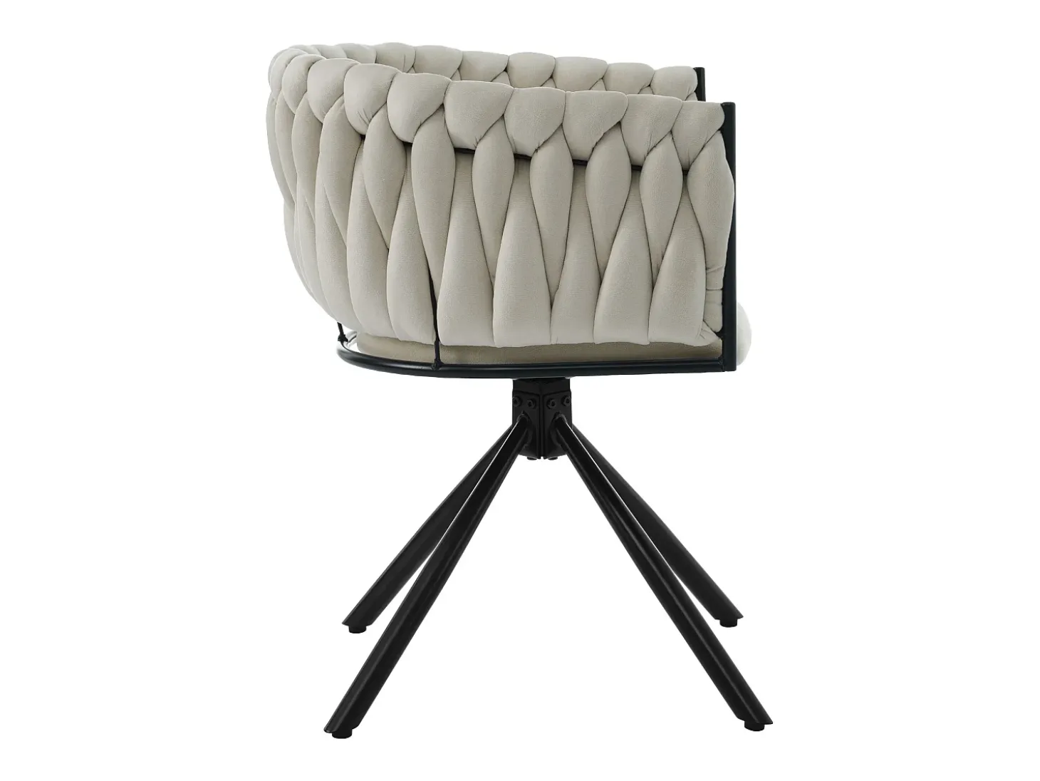 Silla de comedor de terciopelo, sillón de lujo, giratoria 360°, estructura de metal, beige (dimensiones sin especificar)