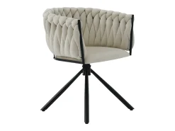 Silla de comedor de terciopelo, sillón de lujo, giratoria 360°, estructura de metal, beige (dimensiones sin especificar)