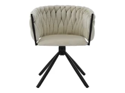 Silla de comedor de terciopelo, sillón de lujo, giratoria 360°, estructura de metal, beige (dimensiones sin especificar)