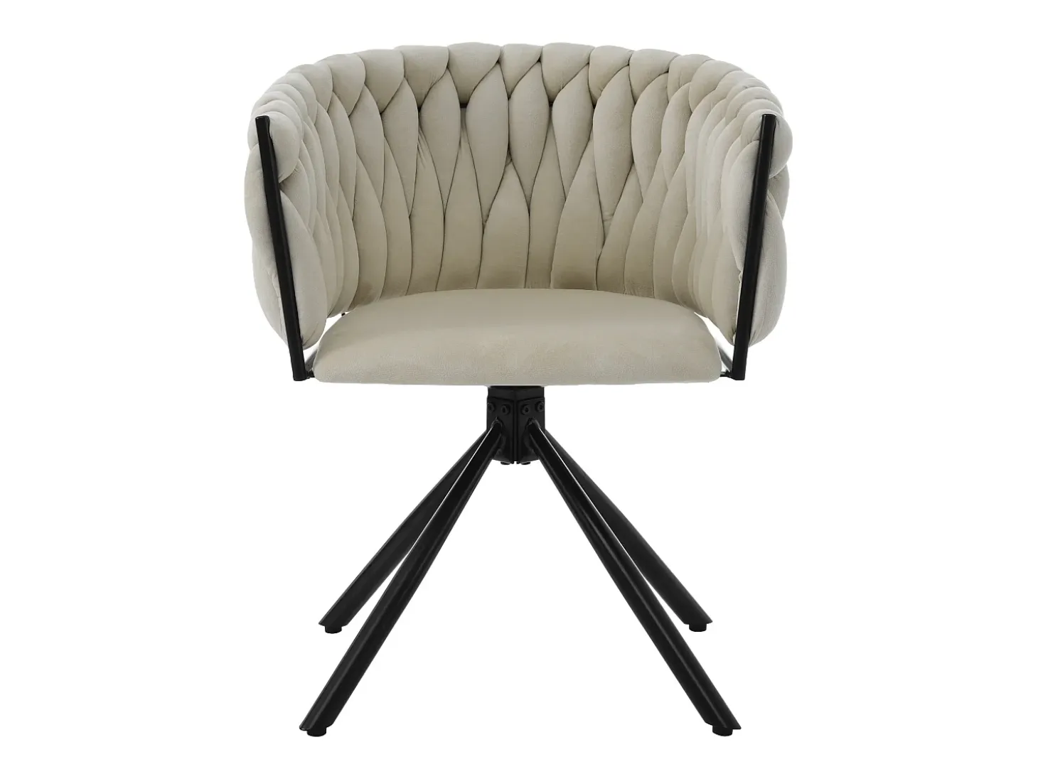 Silla de comedor de terciopelo, sillón de lujo, giratoria 360°, estructura de metal, beige (dimensiones sin especificar)