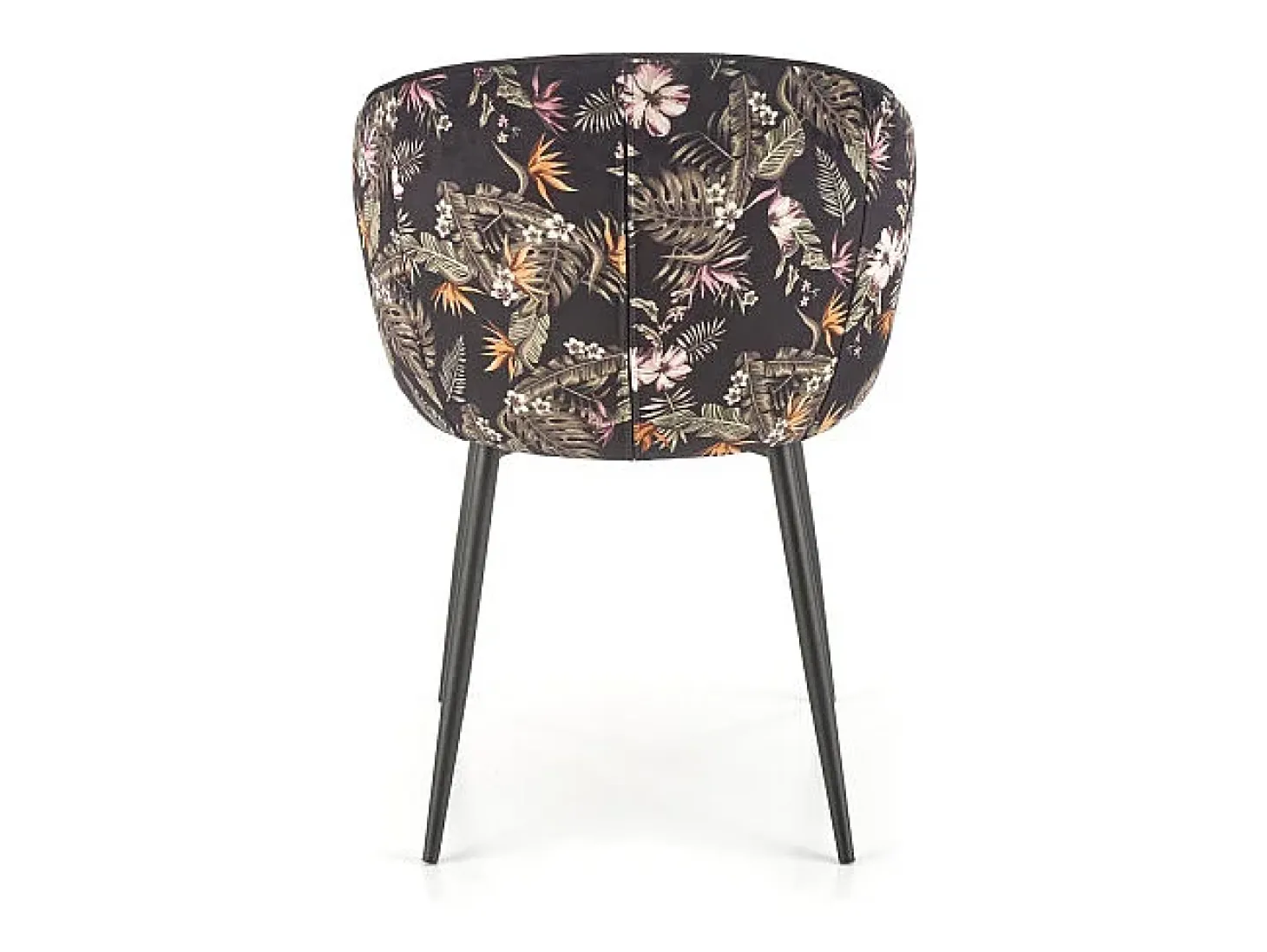 Silla de comedor de terciopelo con respaldo de estampado floral Tropic