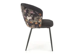 Silla de comedor de terciopelo con respaldo de estampado floral Tropic