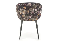 Silla de comedor de terciopelo con respaldo de estampado floral Tropic