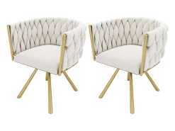 Silla de comedor de terciopelo, sillón de salón, diseño moderno, patas de metal, beige y dorado