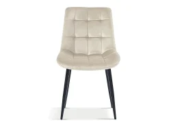 Silla de comedor de terciopelo con patas metálicas beige KALI