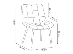 Silla de comedor de terciopelo con patas metálicas beige KALI