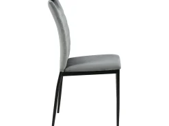 Silla de comedor Dia terciopelo gris.