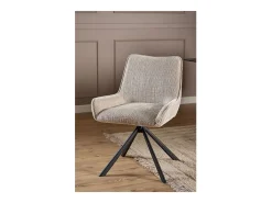 Silla de comedor Eddie chenilla beige.