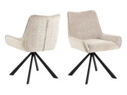 Silla de comedor Eddie chenilla beige.