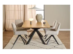 Silla de comedor Eddie chenilla beige.