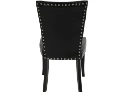 Silla de comedor Edimburgo (set de 2), piel sintética, negro, patas oscuras