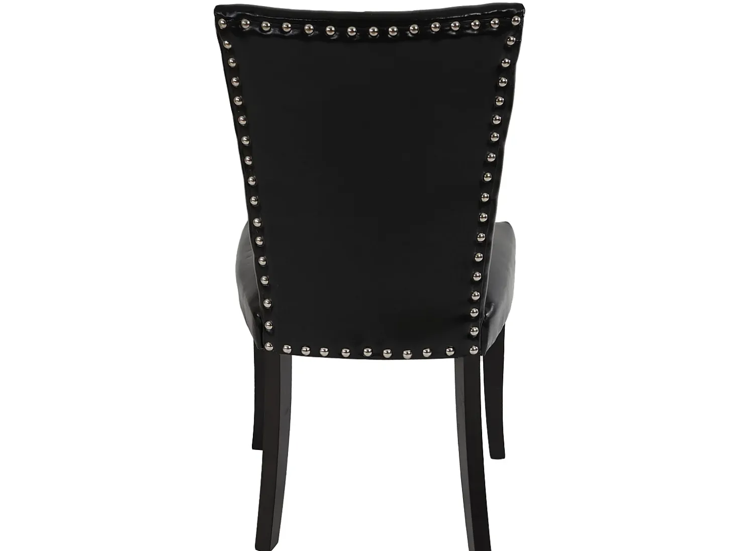 Silla de comedor Edimburgo (set de 2), piel sintética, negro, patas oscuras