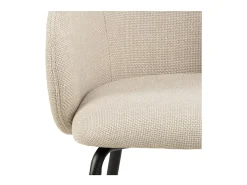 Silla de comedor Eleanor con reposabrazos tela beige.