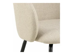 Silla de comedor Eleanor con reposabrazos tela beige.