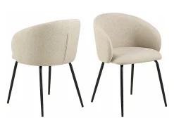 Silla de comedor Eleanor con reposabrazos tela beige.