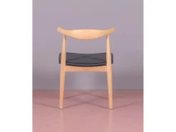 Silla de comedor en madera de fresno y cojín de polipiel - Elbow - Fresno Natural