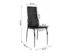 Silla de Comedor en Polipiel/Metal Negro C-01, 6 unidades