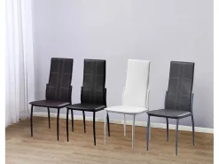 Silla de Comedor en Polipiel/Metal Negro C-01, 6 unidades