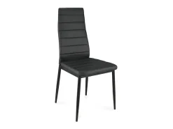 Silla de Comedor en Polipiel/metal Negro, 4 unidades