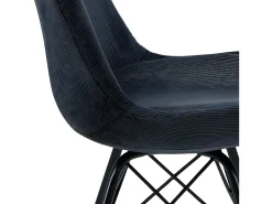 Silla de comedor Eris terciopelo gris antracita.
