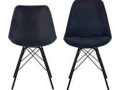 Silla de comedor Eris terciopelo gris antracita.