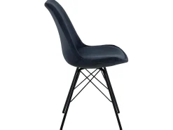 Silla de comedor Eris terciopelo gris antracita.
