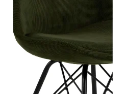Silla de comedor Eris terciopelo verde oliva.