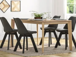 Silla de comedor estilo escandinavo color liso Teva-Naranja