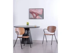 Silla de comedor estilo industrial en madera de nogal - Alpha - Nogal