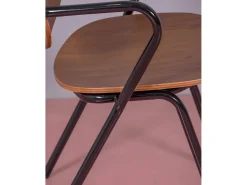 Silla de comedor estilo industrial en madera de nogal - Alpha - Nogal