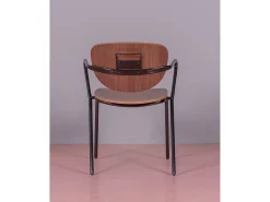 Silla de comedor estilo industrial en madera de nogal - Alpha - Nogal