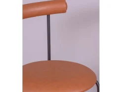 Silla de comedor estilo industrial tapizada en polipiel - Elbow - Marrón
