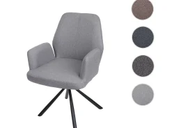 Silla de comedor giratoria MCW-H71, gris claro