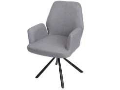 Silla de comedor giratoria MCW-H71, gris claro