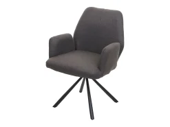 Silla de comedor giratoria MCW-H71, gris-marrón