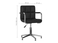 Silla de comedor giratoria cuero sintético negro