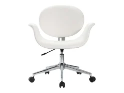 Silla de comedor giratoria cuero sintético blanco ES876016