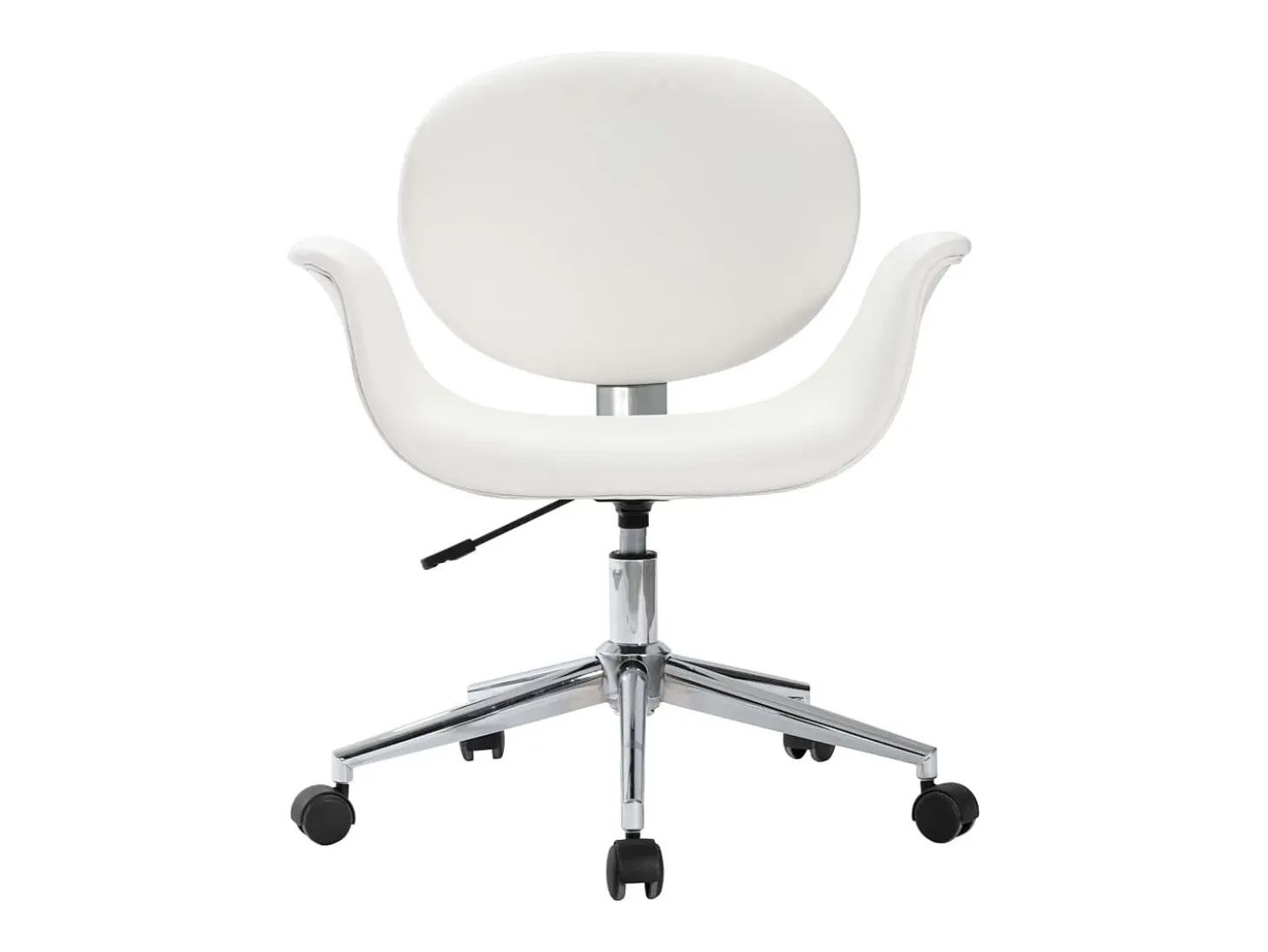 Silla de comedor giratoria cuero sintético blanco ES876016