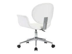 Silla de comedor giratoria cuero sintético blanco ES876016