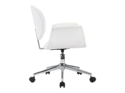 Silla de comedor giratoria cuero sintético blanco ES876016