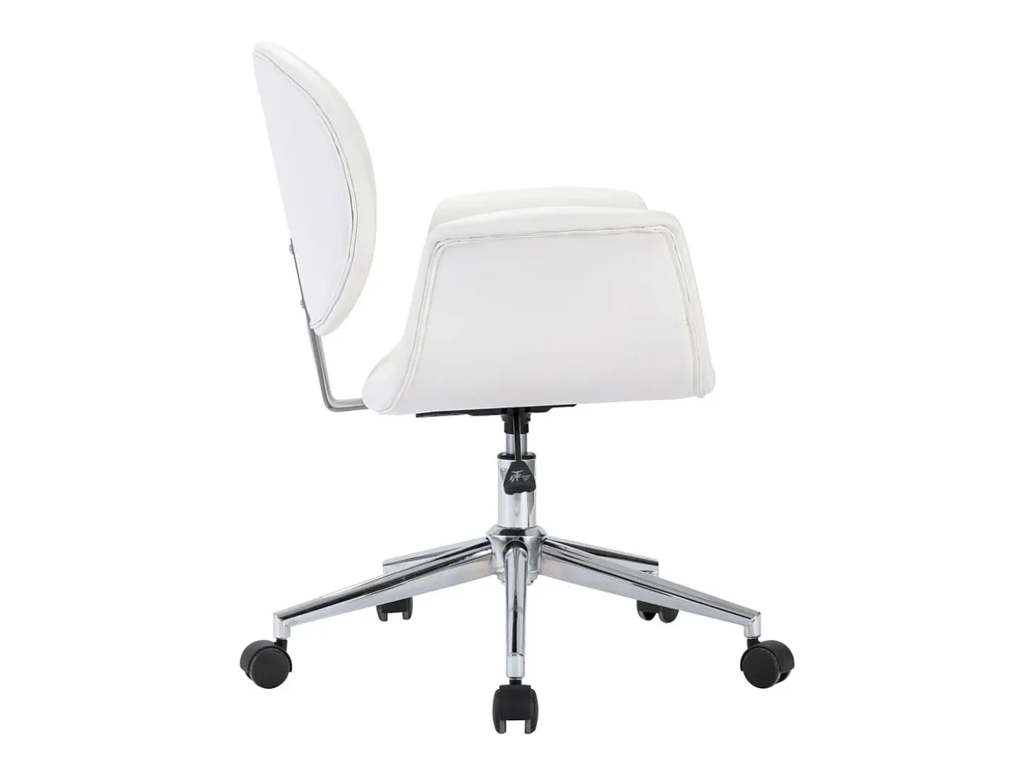 Silla de comedor giratoria cuero sintético blanco ES876016