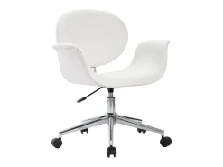 Silla de comedor giratoria cuero sintético blanco ES876016