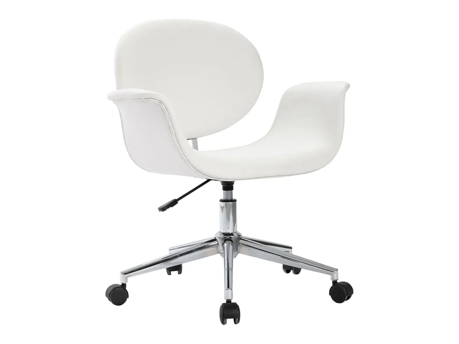 Silla de comedor giratoria cuero sintético blanco ES876016